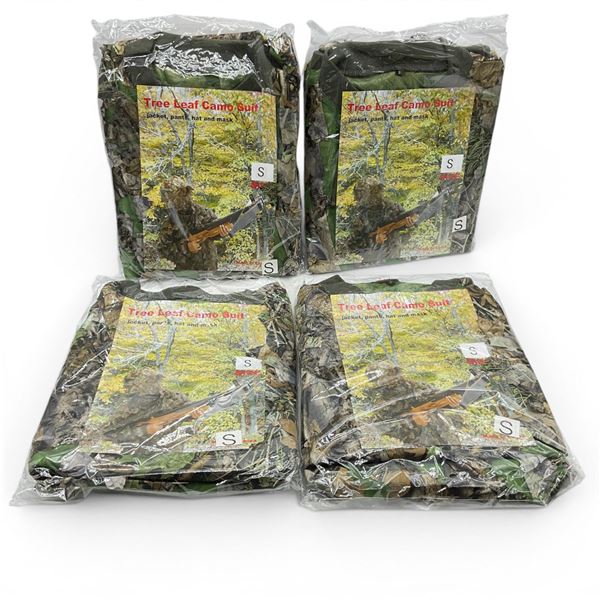 Tree Leaf Camo Suit Includes Jacket, Pants, Hat and Mask Size S X 4 Qty