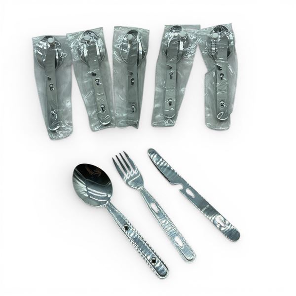 Knife, Fork, Spoon Camping Set X 6 Qty