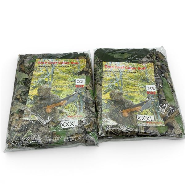 Tree Leaf Camo Suit, Includes Jacket, Pants, Mask and Hat Size XXXL X 2 Qty