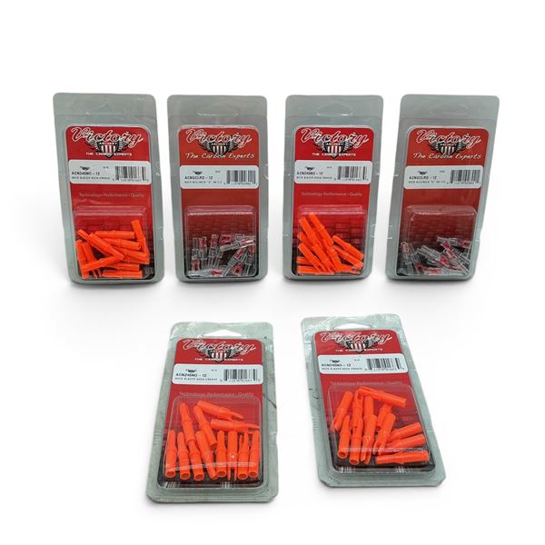 Victory Archery Accunock "G", 12 Pack X 2 Qty and Blazer Nock, Neon Orange, 12 Pack X 4 Qty