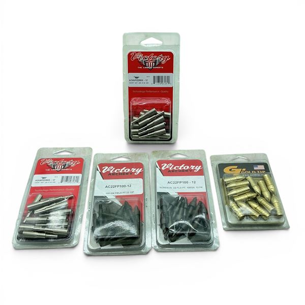 Assorted Archery Field Tips and Inserts X 5 Qty