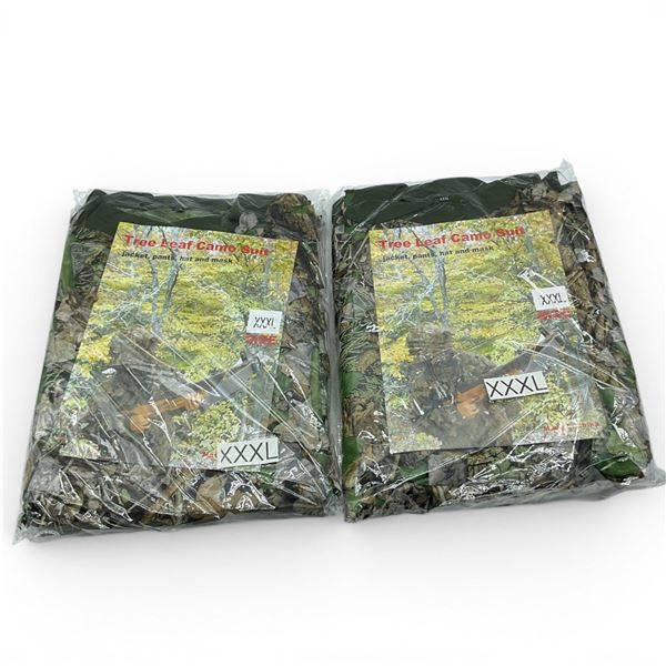 Tree Leaf Camo Suit, Includes Jacket, Pants, Mask and Hat Size XXL X 3 Qty