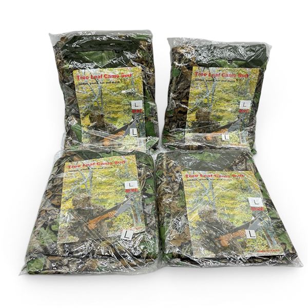 Tree Leaf Camo Suit, Includes Jacket, Pants, Mask and Hat Size L X 4 Qty
