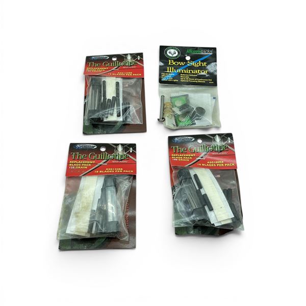 Arrowdynamic "The Guillotine" Replacement Blade Pack X 3 Qty and Illumitacks Bow Sight Illuminator