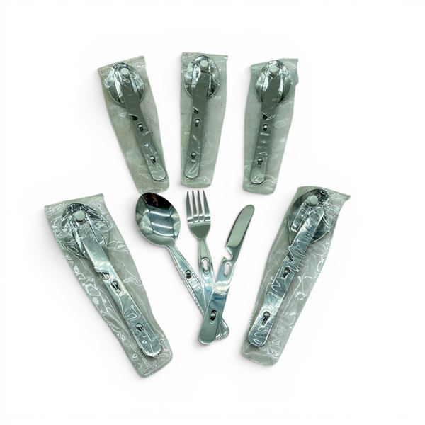 Knife, Fork, Spoon Camping Set X 6 Qty