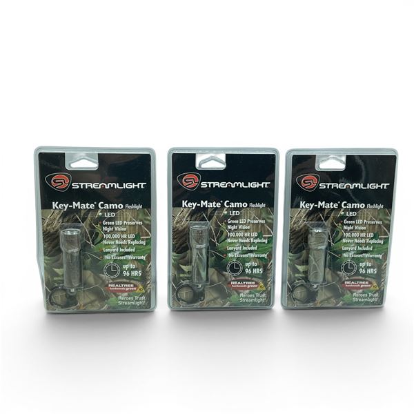 Streamlight Key-Mate Camo, Green LED Flashlight X 3 Qty