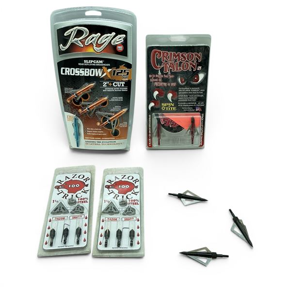 Assorted Crossbow Hunting Broadheads