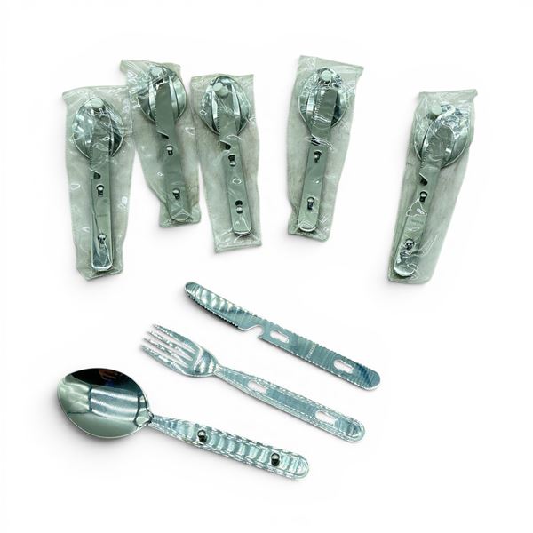 Knife, Fork, Spoon Camping Set X 6 Qty