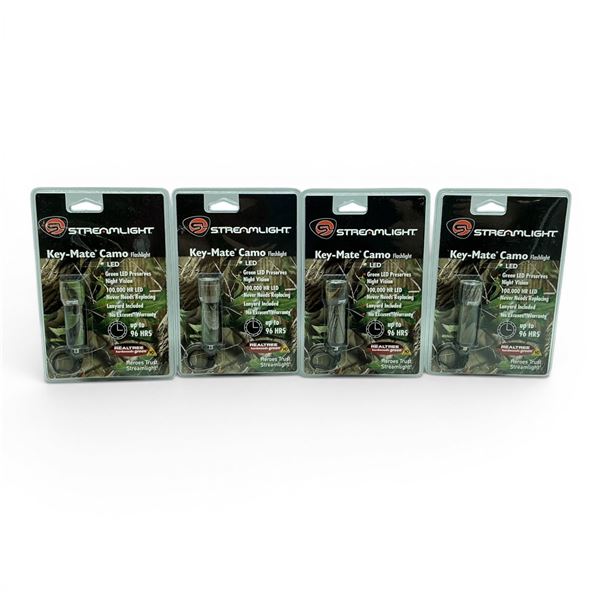 Streamlight Key-Mate Camo, Green LED Flashlight X 4 Qty