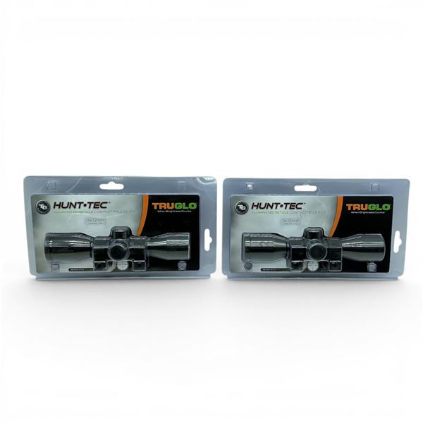 TruGlo Hunt-Tec 4 X 32 mm Illuminated Compact Rifle Scope with Duplex Reticle X 2 Qty