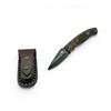 Image 1 : 3.25" Folding Damascus Blade Knife with Leather Sheath