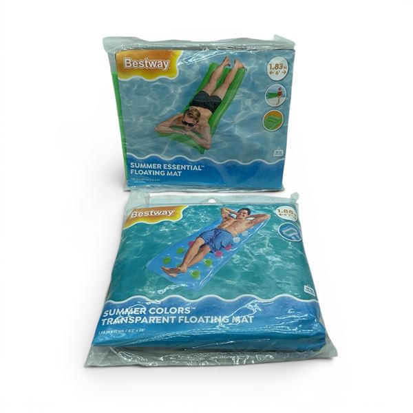 Bestway Summer Essentials Floating Mat, Green, New and Bestway Summer Colors Floating Mat, New