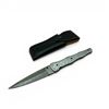 Image 1 : 5.25" Folding Damascus Blade Knife with Leather Sheath
