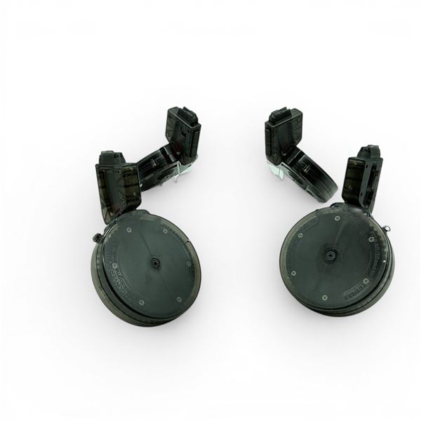 Black Dog Machine Puma AR-15/ AR-22 22 LR Conversion Drum Magazine Pinned to 10 Rounds X 4 Qty