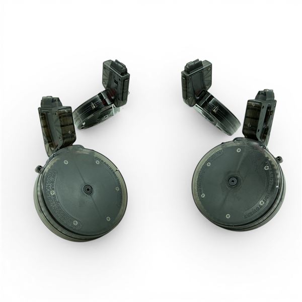 Black Dog Machine Puma AR-15/ AR-22 22 LR Conversion Drum Magazine Pinned to 10 Rounds X 4 Qty