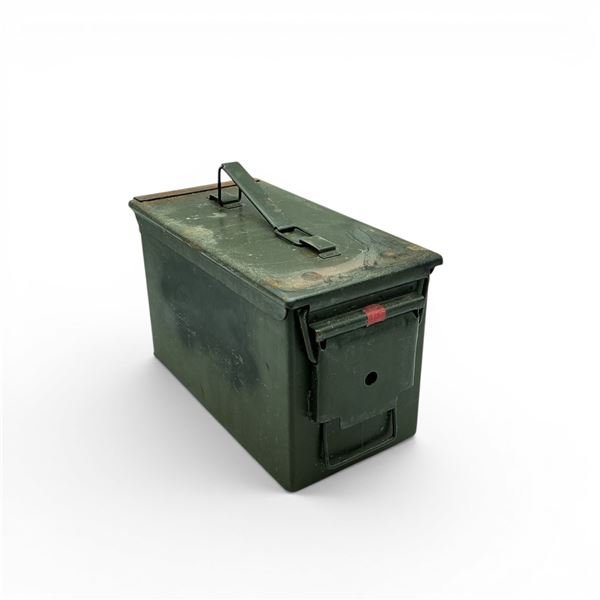 Metal 50 Cal M1A1 Ammo Can, ODG, 11" X 7" X 6"