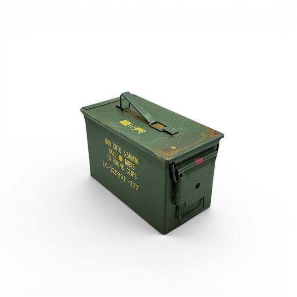 Metal 50 Cal M1A1 Ammo Can, ODG, 11" X 7" X 6"