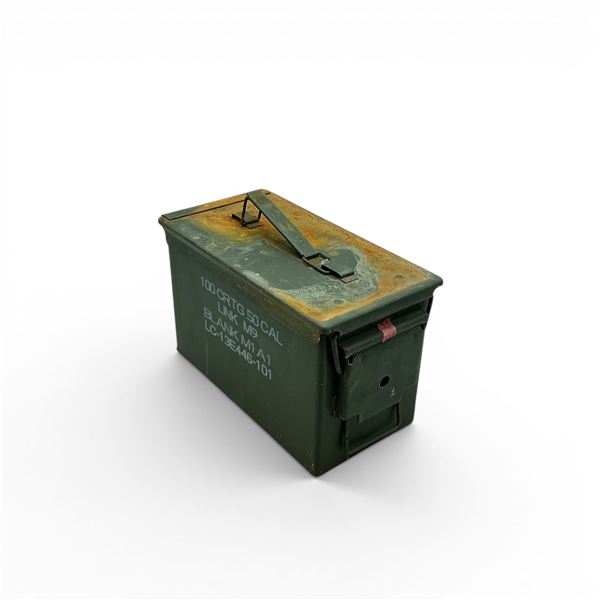 Metal 50 Cal M1A1 Ammo Can, ODG, 11" X 7" X 6"