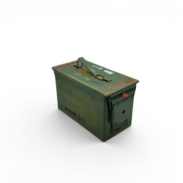 Metal 50 Cal M1A1 Ammo Can, ODG, 11" X 7" X 6"