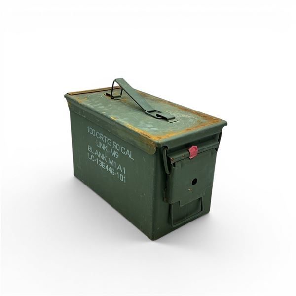 Metal 50 Cal M1A1 Ammo Can, ODG, 11" X 7" X 6"