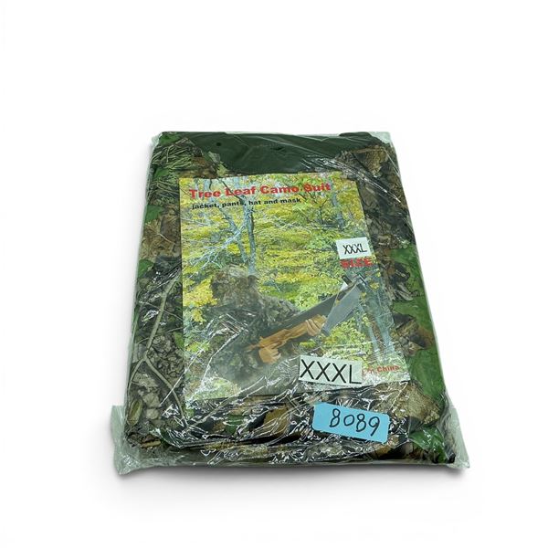 Tree Leaf Camo Suit, Includes Jacket, Pants, Mask and Hat Size XXXL X 3 Qty