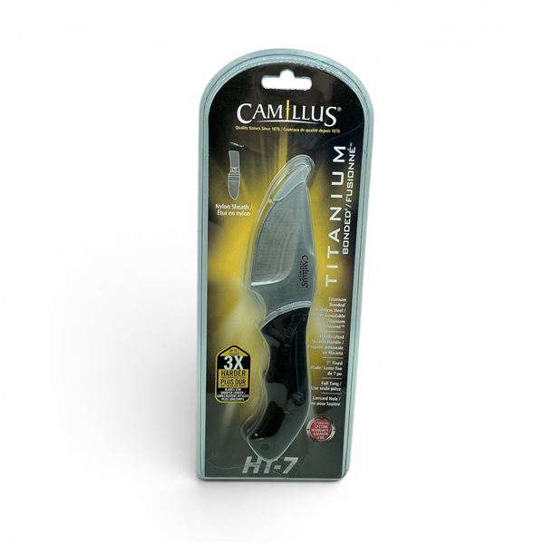 Camillus HT-7 Titanium Bonded 3" Fixed Blade Knife with Belt Sheath