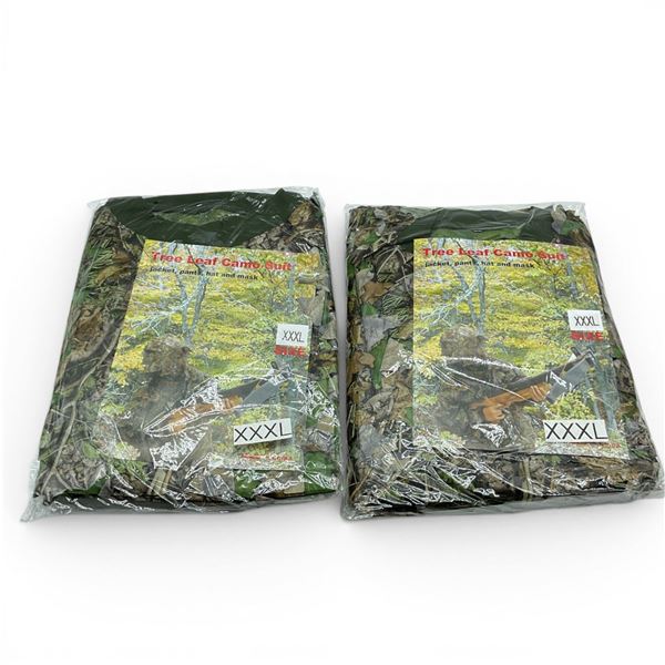 Tree Leaf Camo Suit, Includes Jacket, Pants, Hat and Mask Size XXXL X 2 Qty