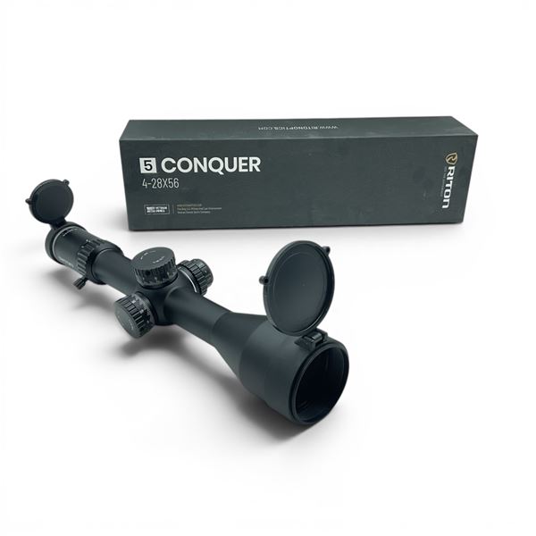 Riton Conquer 4 - 28X 56 mm FFP Illuminated Rifle Scope with TPRS Reticle