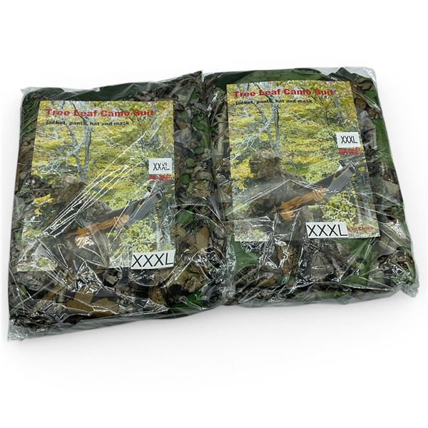 Tree Leaf Camo Suit, Includes Jacket, Pants, Hat and Mask Size XXXL X 2 Qty
