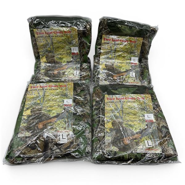 Tree Leaf Camo Suit, Includes Jacket, Pants, Hat and Mask Size Large X 4 Qty