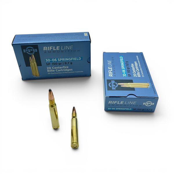 PPU 30-06 Springfield 150 Grain SP Ammunition, 40 Rounds