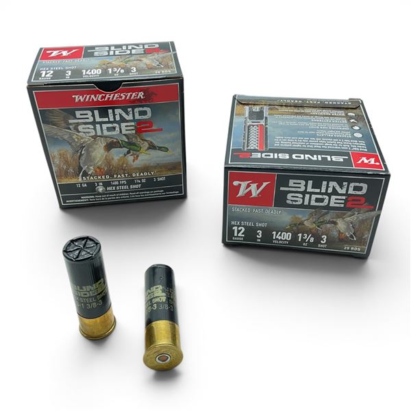 Winchester Blind Side 2 12 Gauge 3" Ammunition, 50 Rounds