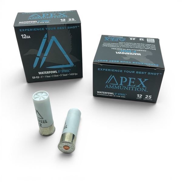 Apex Waterfowl S3 Steel 12 Gauge 3" #2 Ammunition, 50 Rounds