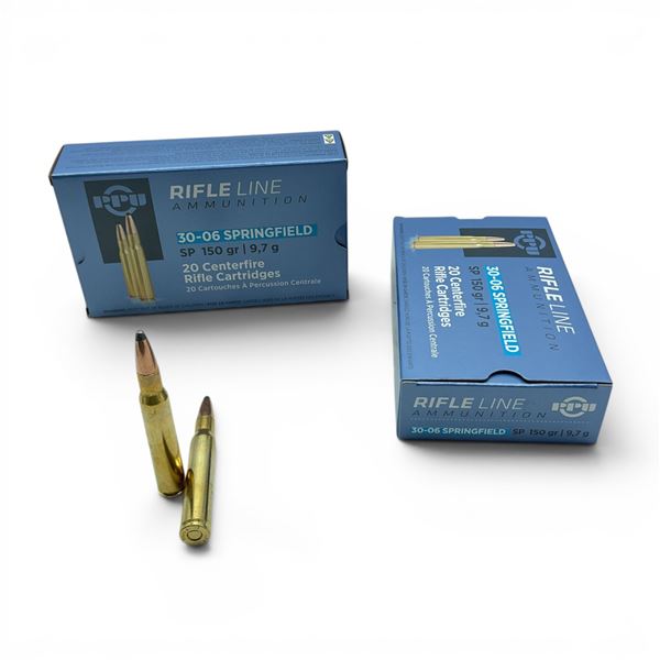 PPU Rifle Line 30-06 Springfield 150 Grain SP Ammunition, 40 Rounds