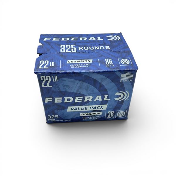Federal Champion 22 LR 36 Grain CPHP Ammunition, 325 Rounds