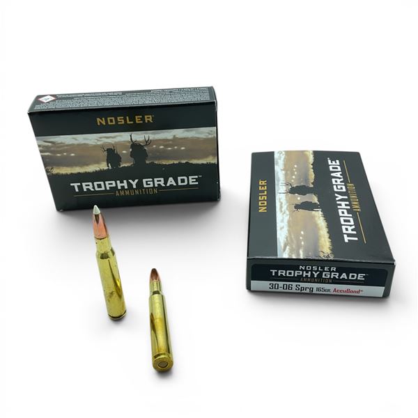 Nosler Trophy Grade 30-06 SPRG 165 Grain AccuBond Ammunition, 40 Rounds