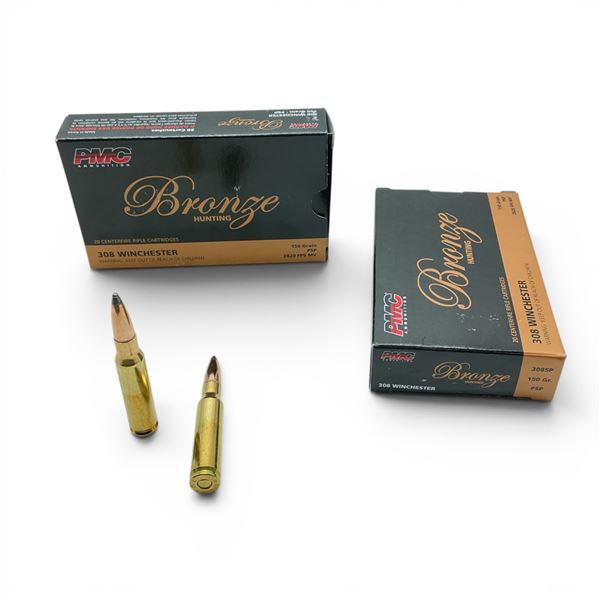 PMC Bronze 308 Winchester 150 Grain PSP Ammunition, 40 Rounds