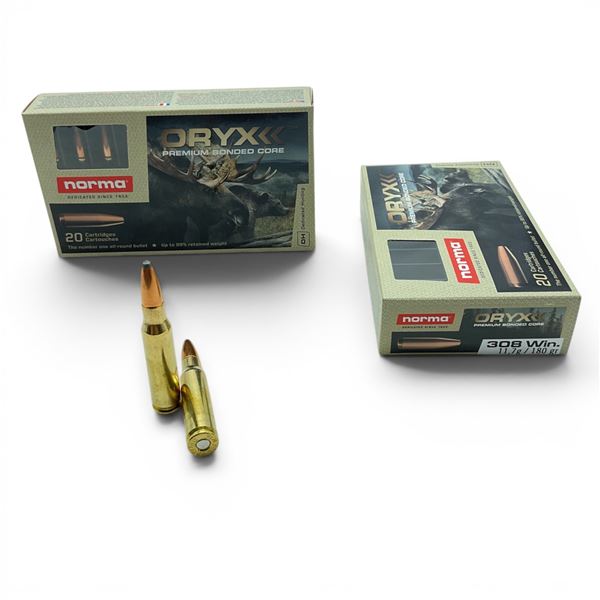 Norma Oryx 308 Win 180 Grain SP Ammunition, 40 Rounds