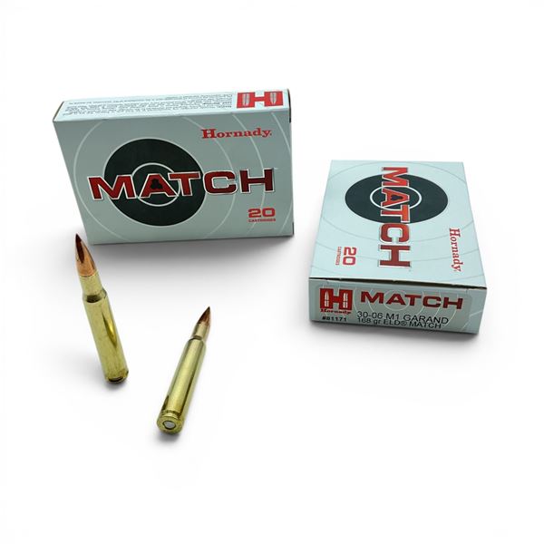 Hornady Match 30-06 M1 Garand 168 Grain ELD Match Ammunition, 40 Rounds