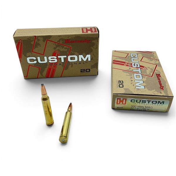 Hornady Custom 300 Win Mag 180 Grain InterLock SP Ammunition, 40 Rounds
