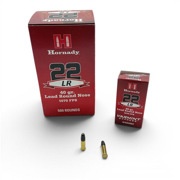 Hornady 22 LR 40 Grain LRN Ammunition, 500 Rounds