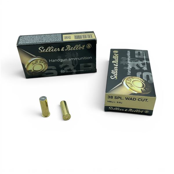 Sellier & Bellot 38 Special 148 Grain WC Ammunition, 100 Rounds