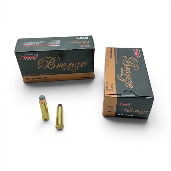 PMC Bronze 357 Magnum 158 Grain JSP Ammunition, 100 Rounds