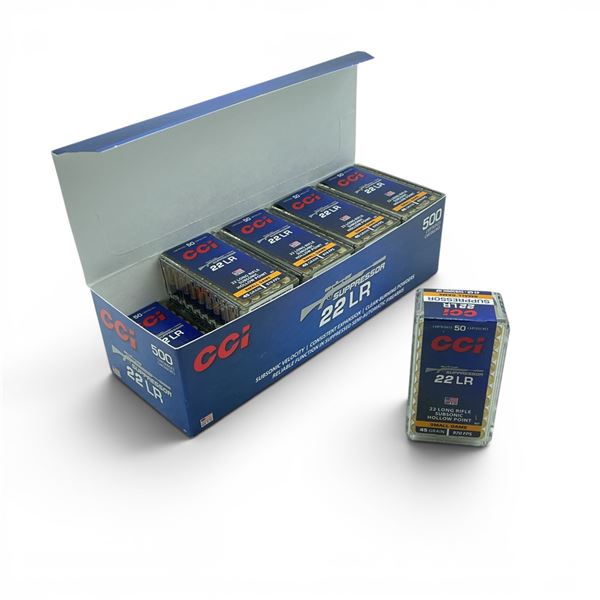 CCI Suppressor 22LR 45 Grain Subsonic HP, 500 Rounds