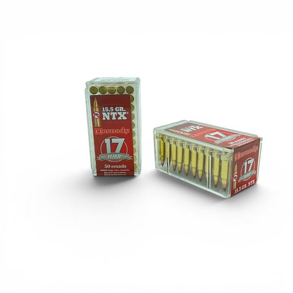 Hornady 17 HMR 15.5 Grain NTX Ammunition, 100 Rounds