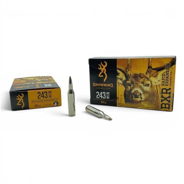 Browning BXR 243 Win 97 Grain Matrix Tip Ammunition, 40 Rounds