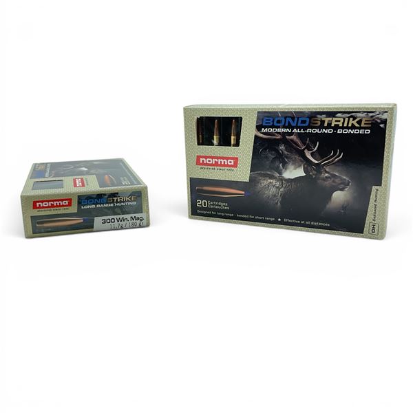 Norma Bond Strike 300 Win Mag 180 Grain Aerodynamic Polymer Tip Ammunition, 40 Rounds