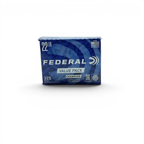Federal Champion 22 LR 36 Grain CPHP Ammunition, 325 Rounds