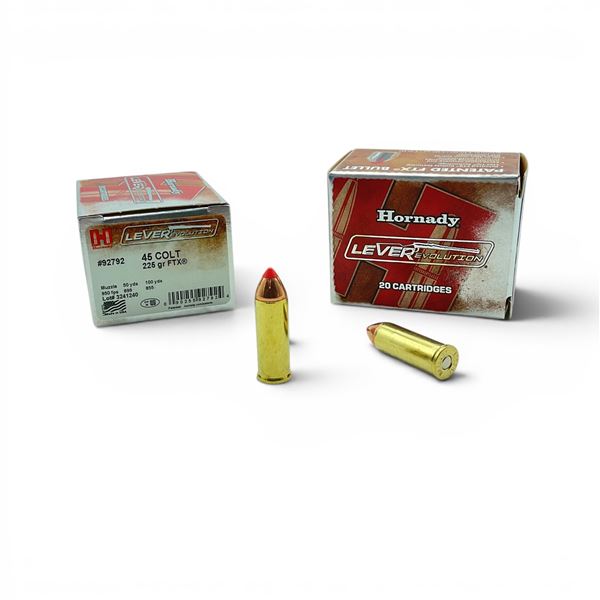 Hornady LEVERevolution 45 Colt 225 Grain FTX Ammunition, 40 Rounds