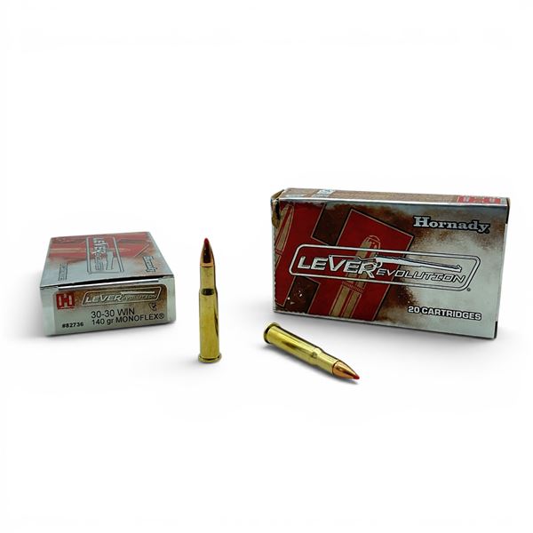 Hornady LEVERevolution 30-30 Win 140 Grain Monoflex Ammunition, 40 Rounds